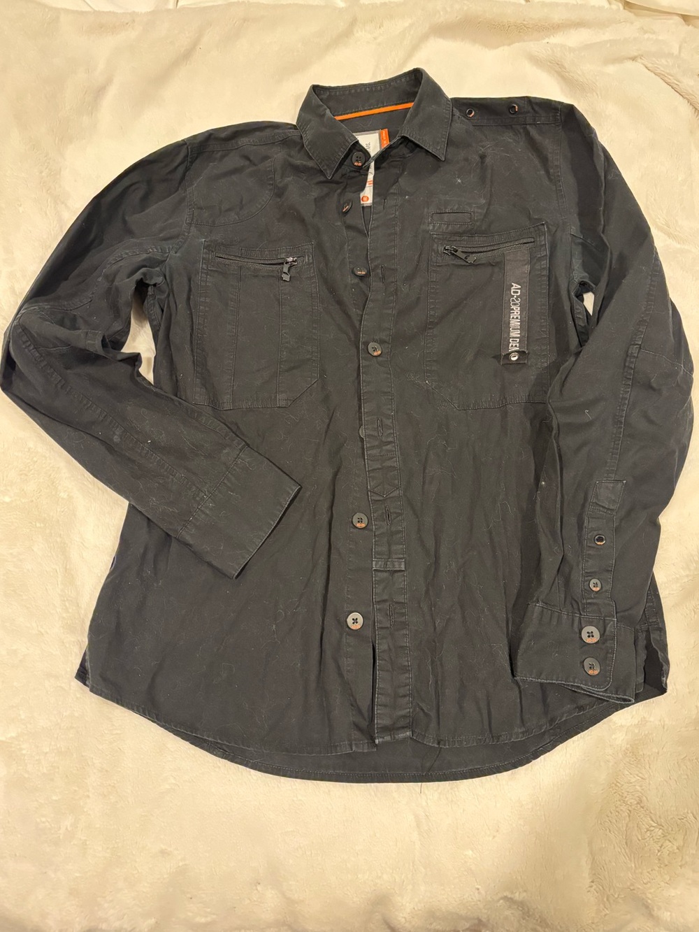 AD-20 Black Y2K Button Down Utility Shirt